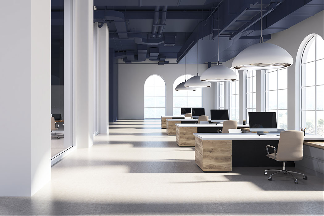 White modern open space office interior