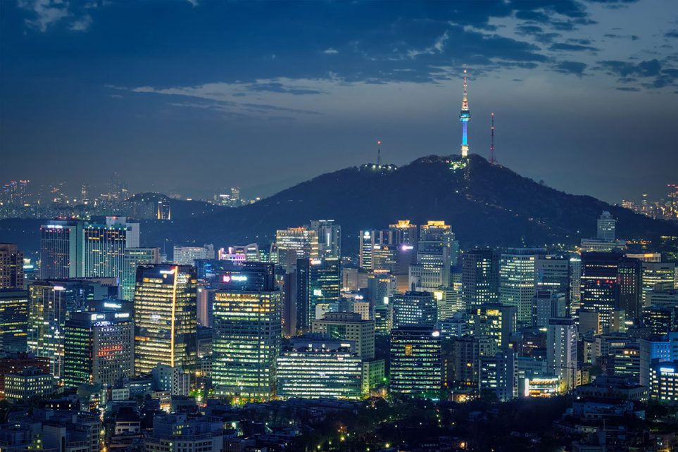 Seoul downtown cityscape
