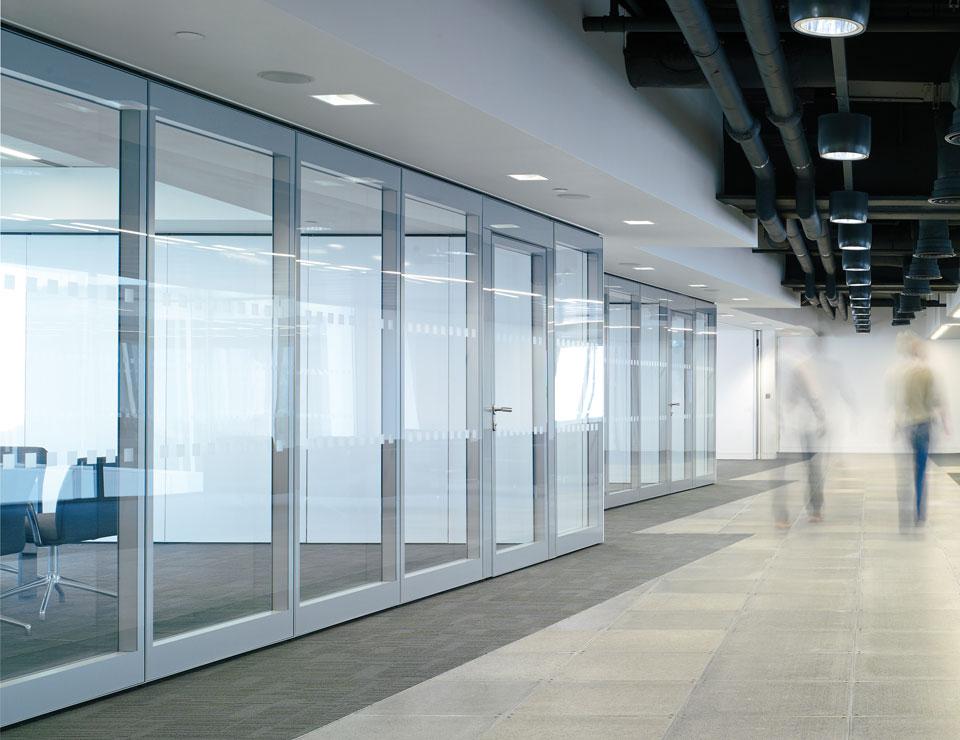 Glass walls require much less maintenance than drywall