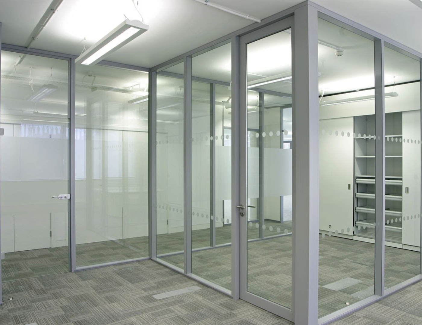 The hinged glass frame swing door can be free swing or self-closing