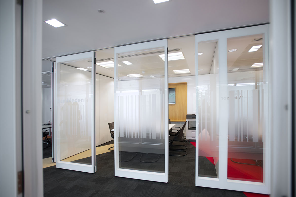 Privacy Needs With Accordion Glass Wall
